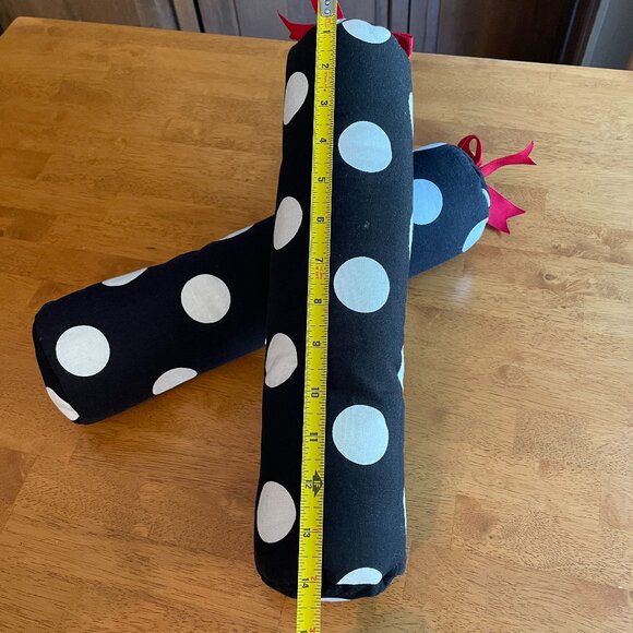 One set black white polka dot boot shapers with red bow - Picture 3 of 5
